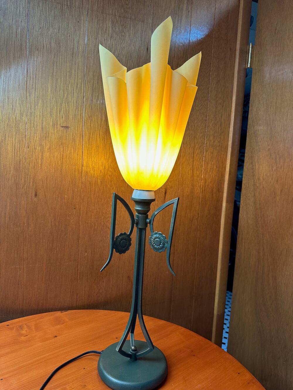 'Draped Handkerchief ' Ophelia Georgia Jacob Style Shade Lamp on Metal Base